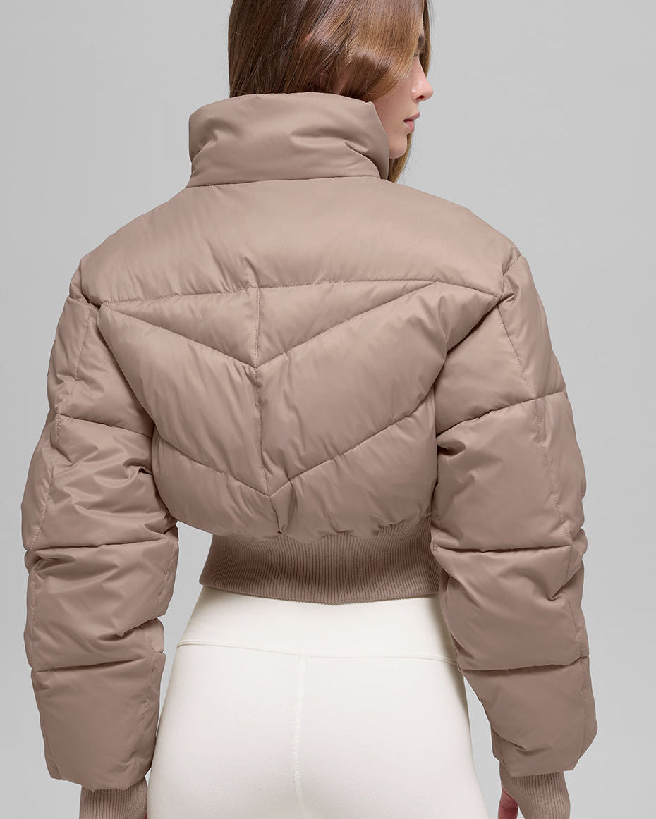 Cropped Atmosphere Puffer - Chai Latte