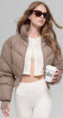 Cropped Atmosphere Puffer - Chai Latte
