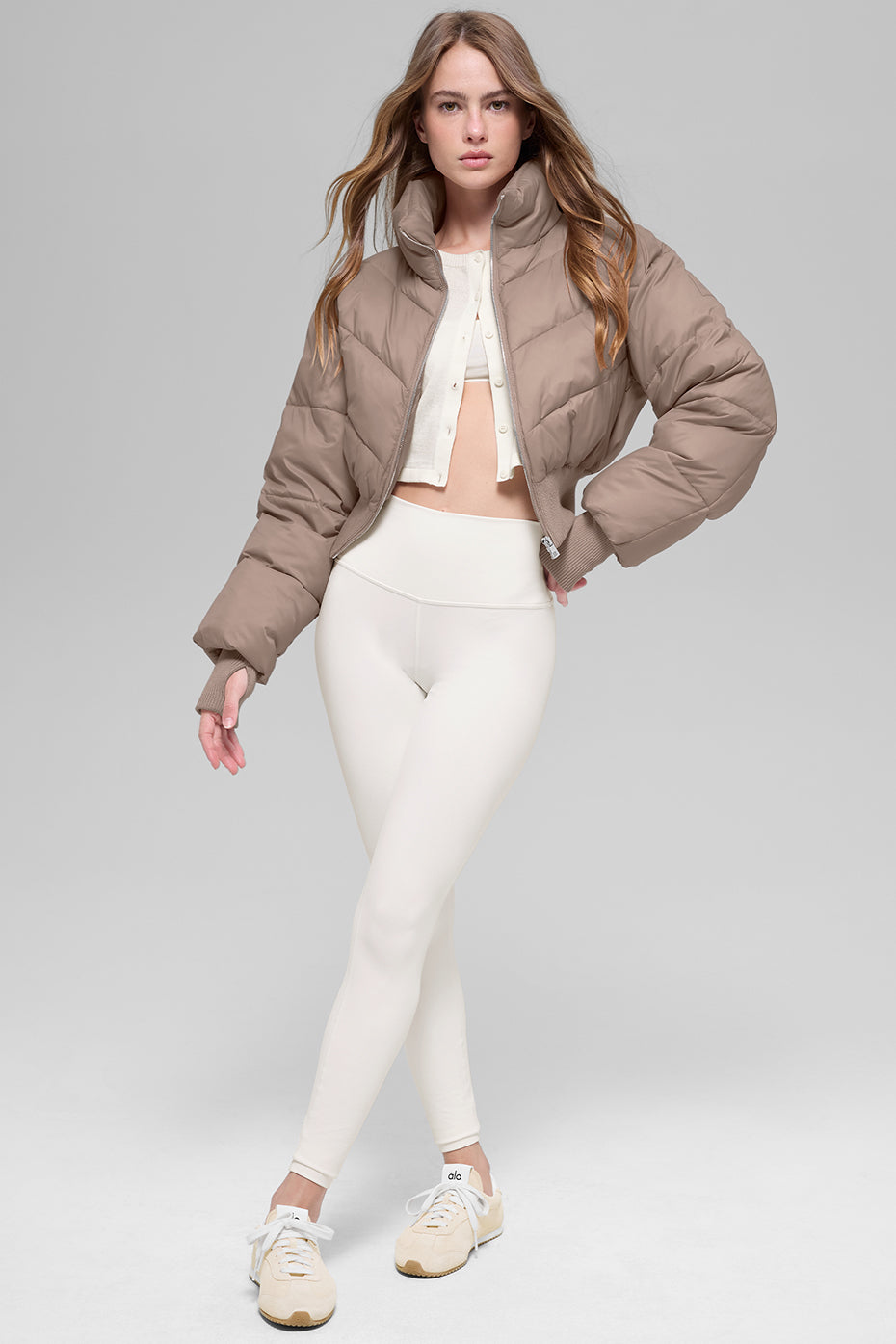 Cropped Atmosphere Puffer - Chai Latte