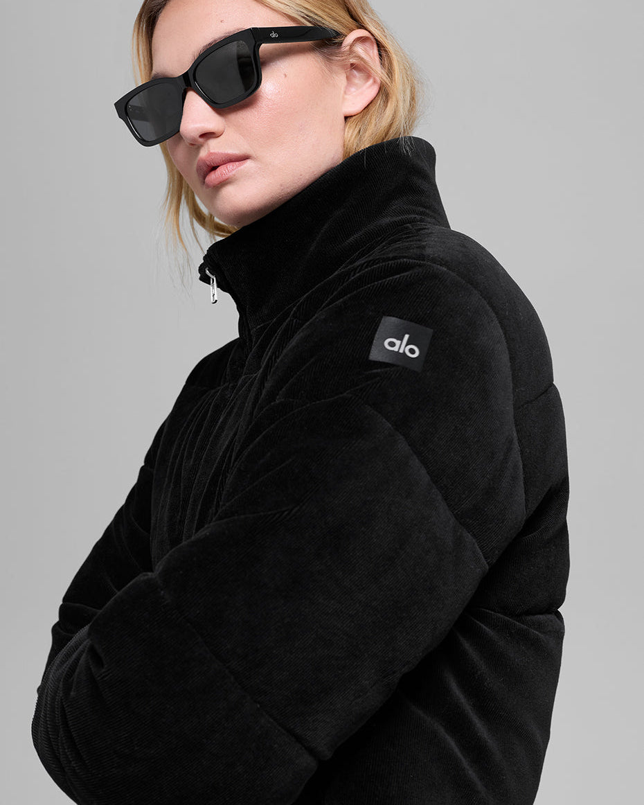 Micro Corduroy Dreamy Puffer - Black