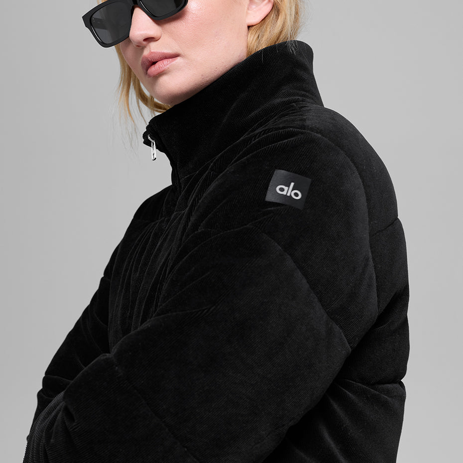 Micro Corduroy Dreamy Puffer - Black