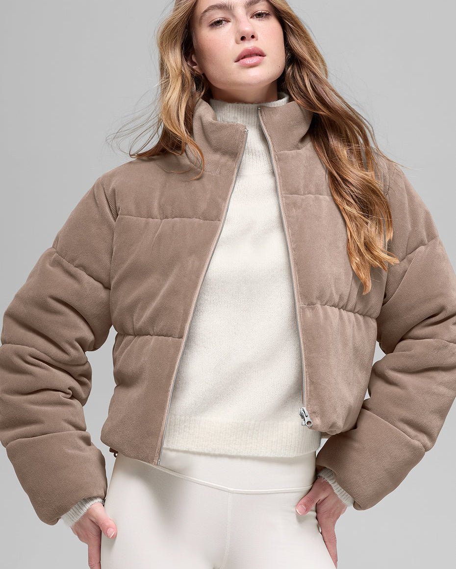 Micro Corduroy Dreamy Puffer - Chai Latte
