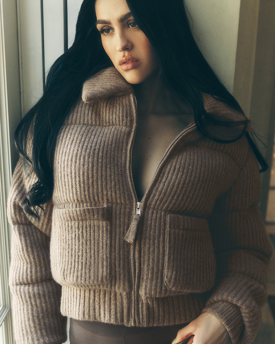 Cashmere Northstar Sweater Puffer - Alpine Cocoa Heather