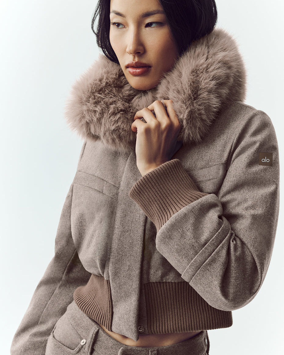 Wool Blend Bunny Slope Jacket - Alpine Cocoa Heather