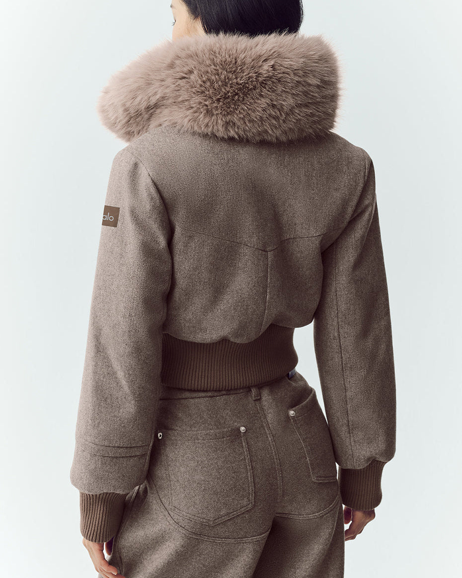 Wool Blend Bunny Slope Jacket - Alpine Cocoa Heather