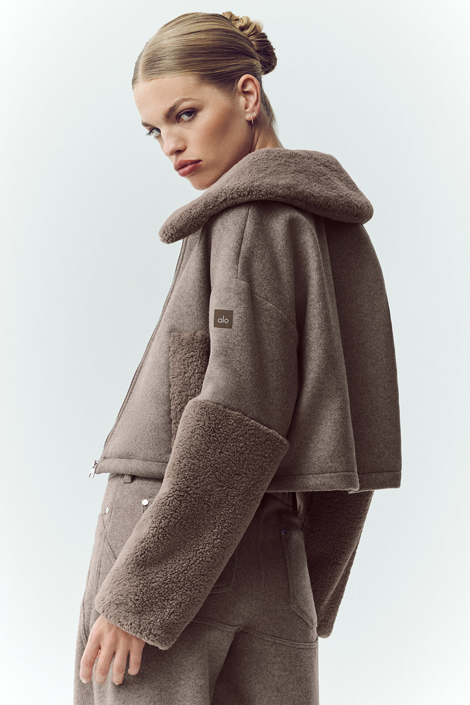 Wool Blend Nightfall Bomber - Alpine Cocoa Heather