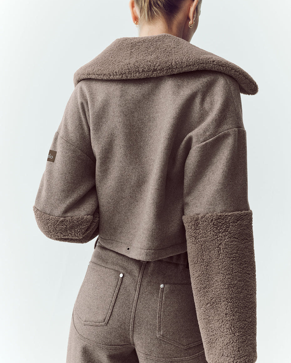 Wool Blend Nightfall Bomber - Alpine Cocoa Heather