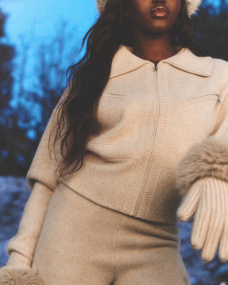 Cashmere Radiate Jacket - Oat Heather