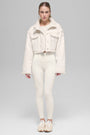 Faux Shearling Snowfall Cropped Jacket - Ivory