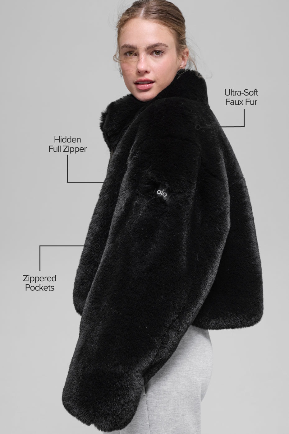 Faux Fur Allure Jacket - Black