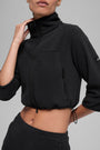 Polar Fleece Retreat Cropped Jacket - Black