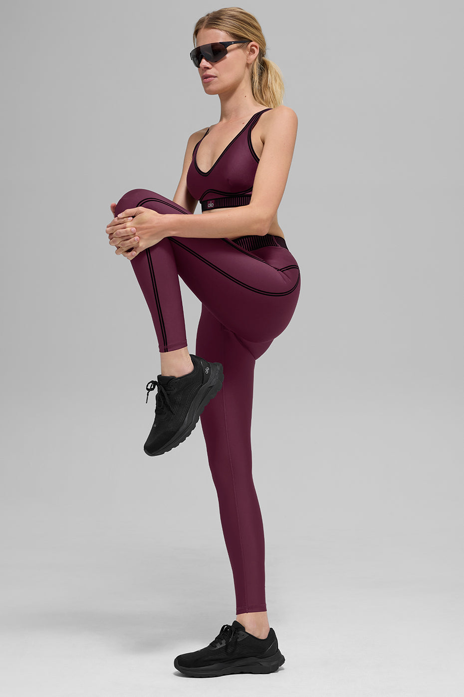 Airlift High-Waist 7/8 Line Up Legging - Burgundy