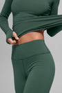 Airbrush Winter Warm High-Waist Nocturne Legging - Clover Green
