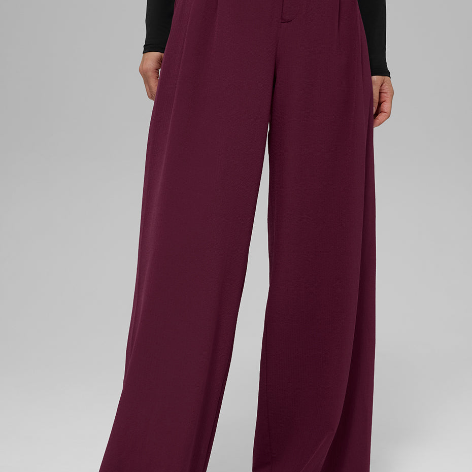 High-Waist Dreamscape Trouser (Long) - Burgundy