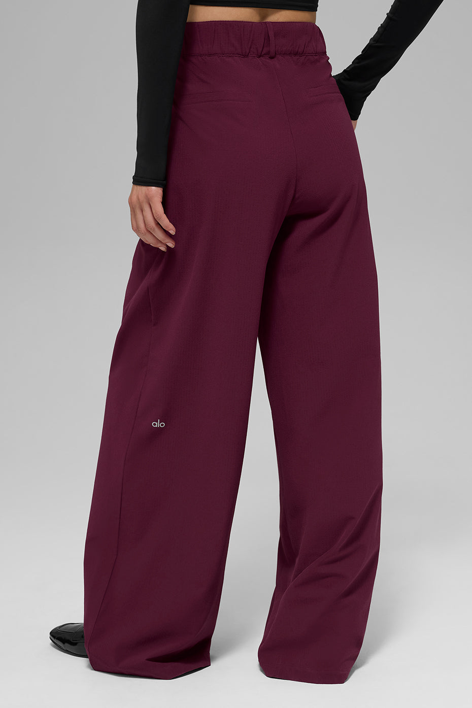 High-Waist Dreamscape Trouser (Long) - Burgundy