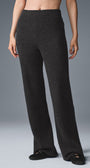 Cashmere High-Waist Plush Waffle Pant - Dark Heather Grey