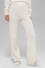 Cashmere High-Waist Plush Waffle Pant - Ivory