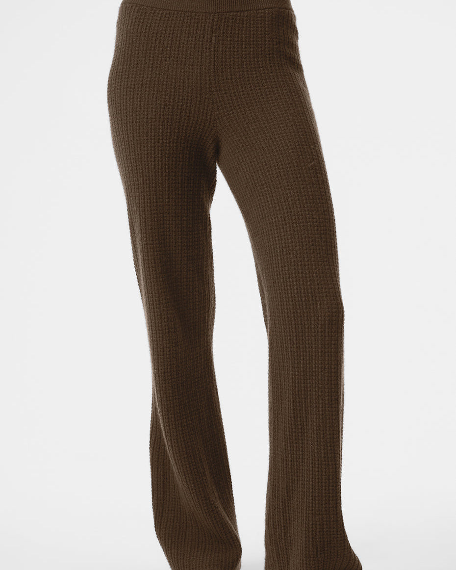 Cashmere High-Waist Plush Waffle Pant - Espresso