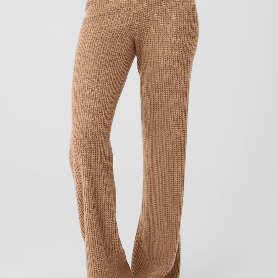 Cashmere High-Waist Plush Waffle Pant - Toasted Almond