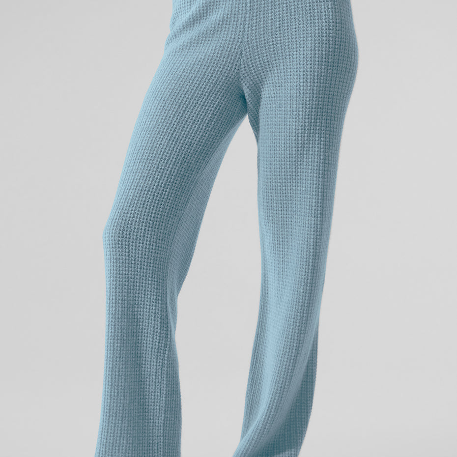 Cashmere High-Waist Plush Waffle Pant - Celestial Blue Heather