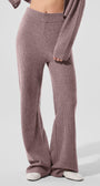 Cashmere High-Waist Plush Waffle Pant - Mushroom Heather