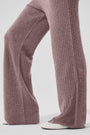 Cashmere High-Waist Plush Waffle Pant - Mushroom Heather
