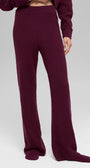 Cashmere High-Waist Plush Waffle Pant - Burgundy