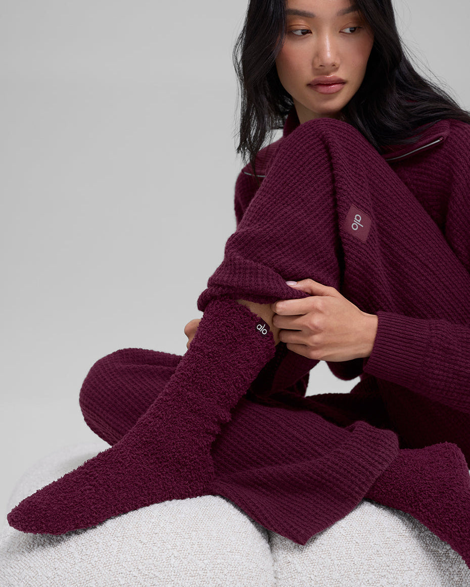 Women's Plush Lush Sock - Burgundy