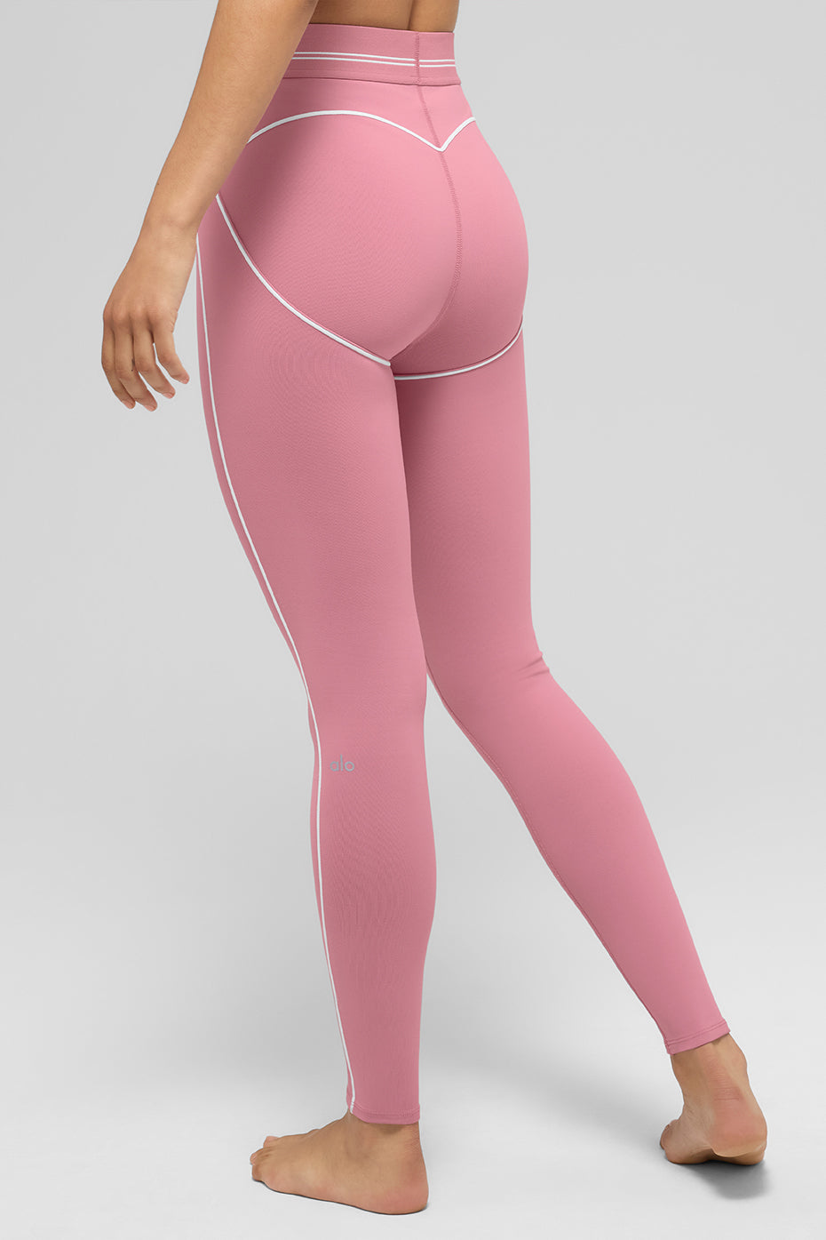 Airbrush High-Waist Heart Throb Legging - Pink Wild Rose/White