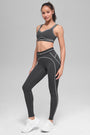 Airbrush High-Waist Heart Throb Legging - Anthracite/White