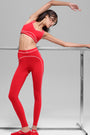 Airbrush High-Waist Heart Throb Legging - Bright Red/White
