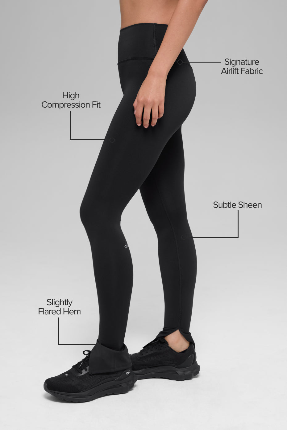 Airlift High-Waist Elongated Legging - Black