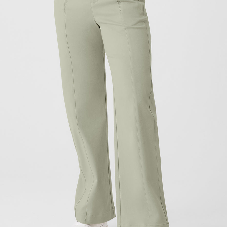 High-Waist On Point Moto Trouser - Limestone