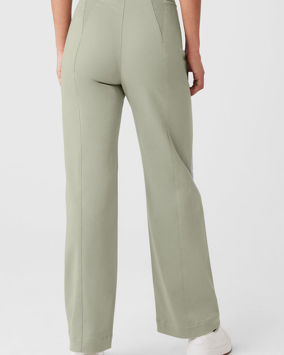 High-Waist On Point Moto Trouser - Limestone