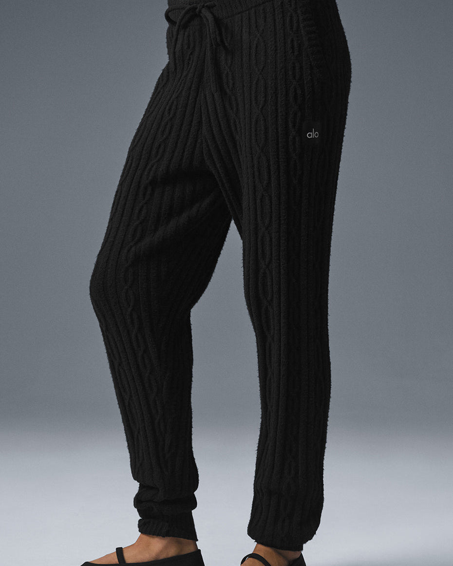 Cable Knit Winter Bliss Pant - Black