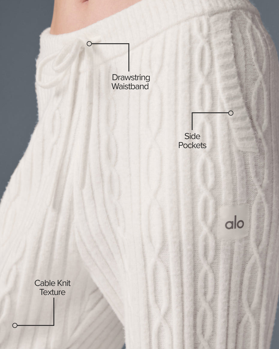 Cable Knit Winter Bliss Pant - Ivory