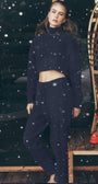 Cable Knit Winter Bliss Pant - Navy