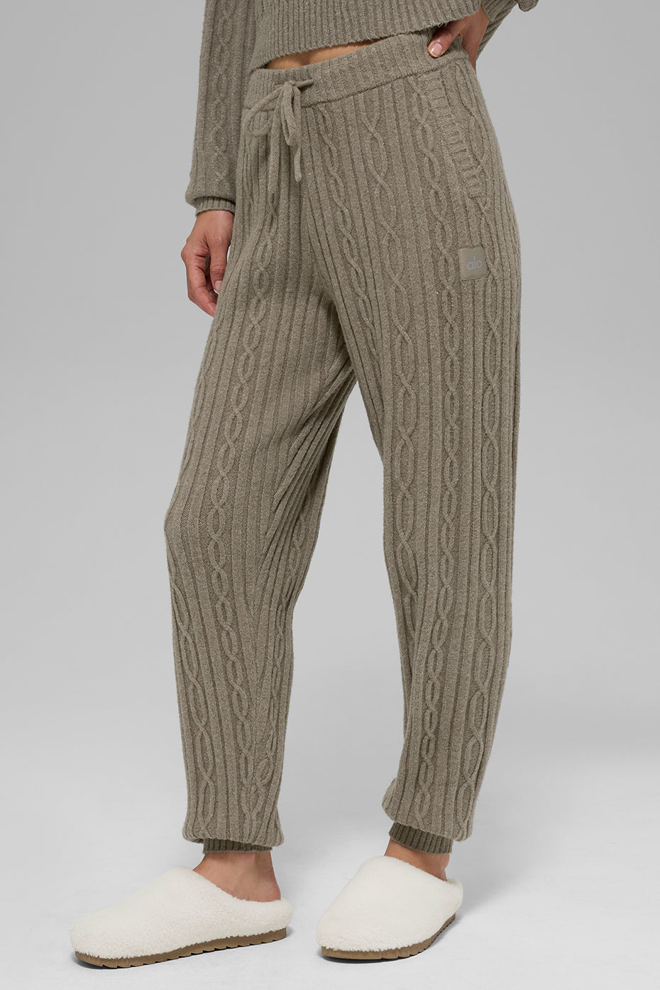 Cable Knit Winter Bliss Pant - Light Cocoa