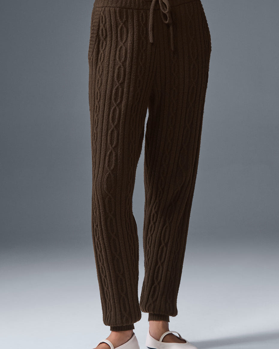Cable Knit Winter Bliss Pant - Espresso