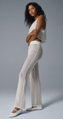 Striped Mesh Tropical Nights Flare Pant - Ivory