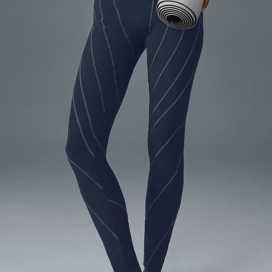 Alosoft High-Waist Sunray Legging - Navy/Ivory