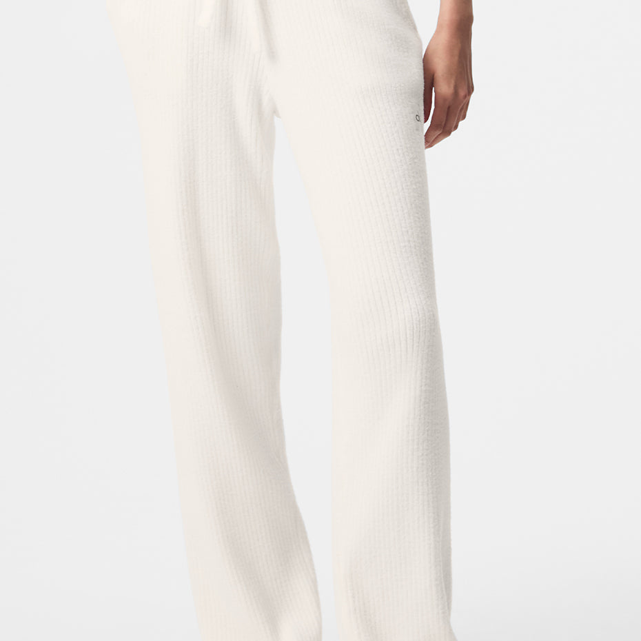 Snuggle Up Sweater High-Waist Wide Leg Pant - Ivory