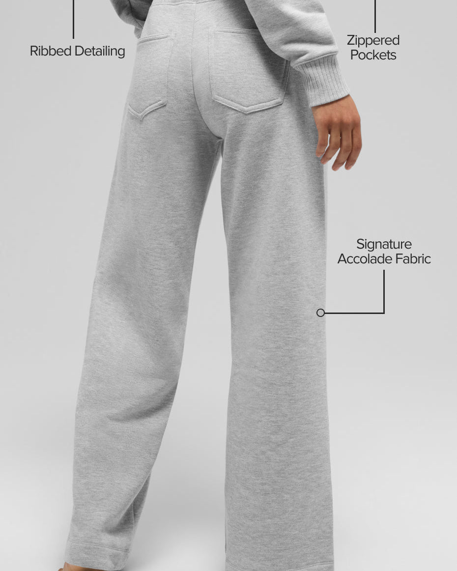 Serenity Wide Leg Sweatpant - Athletic Heather Grey