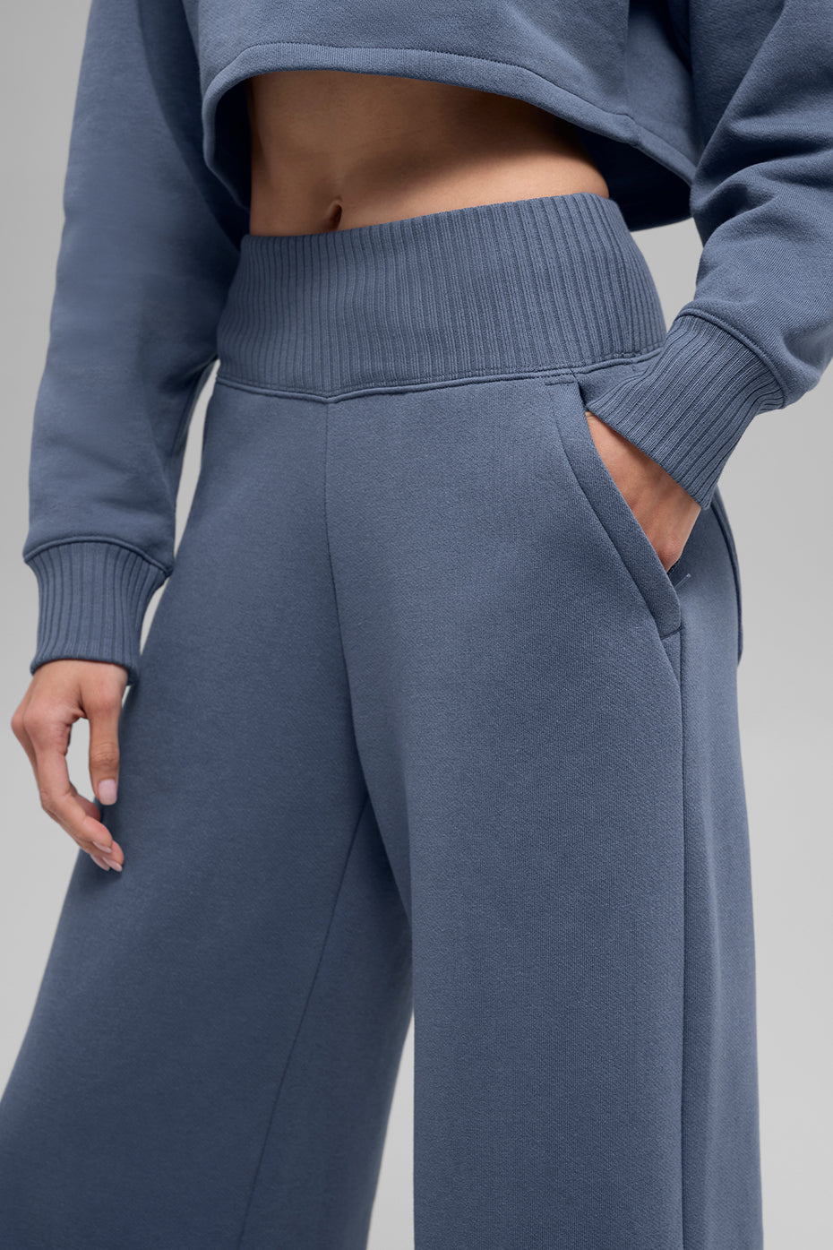 Serenity Wide Leg Sweatpant - Bluestone