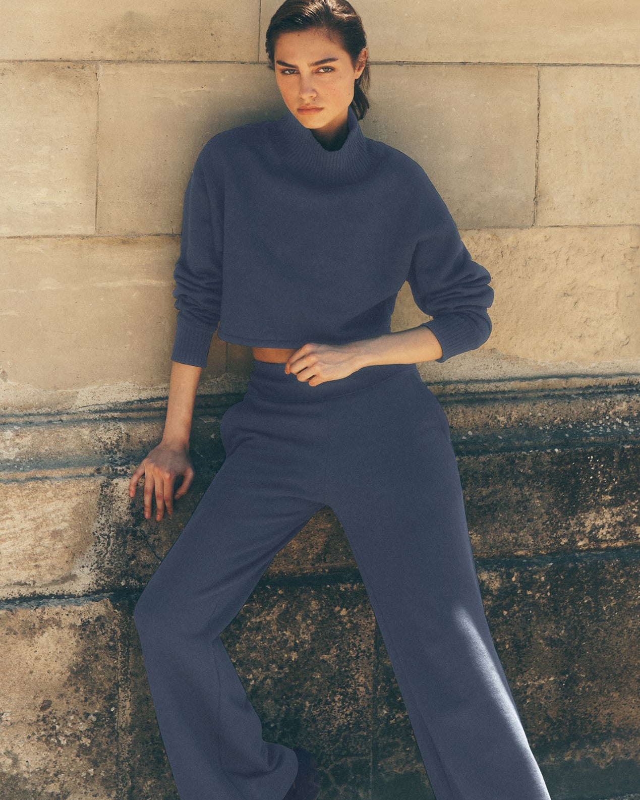 Serenity Wide Leg Sweatpant - Bluestone