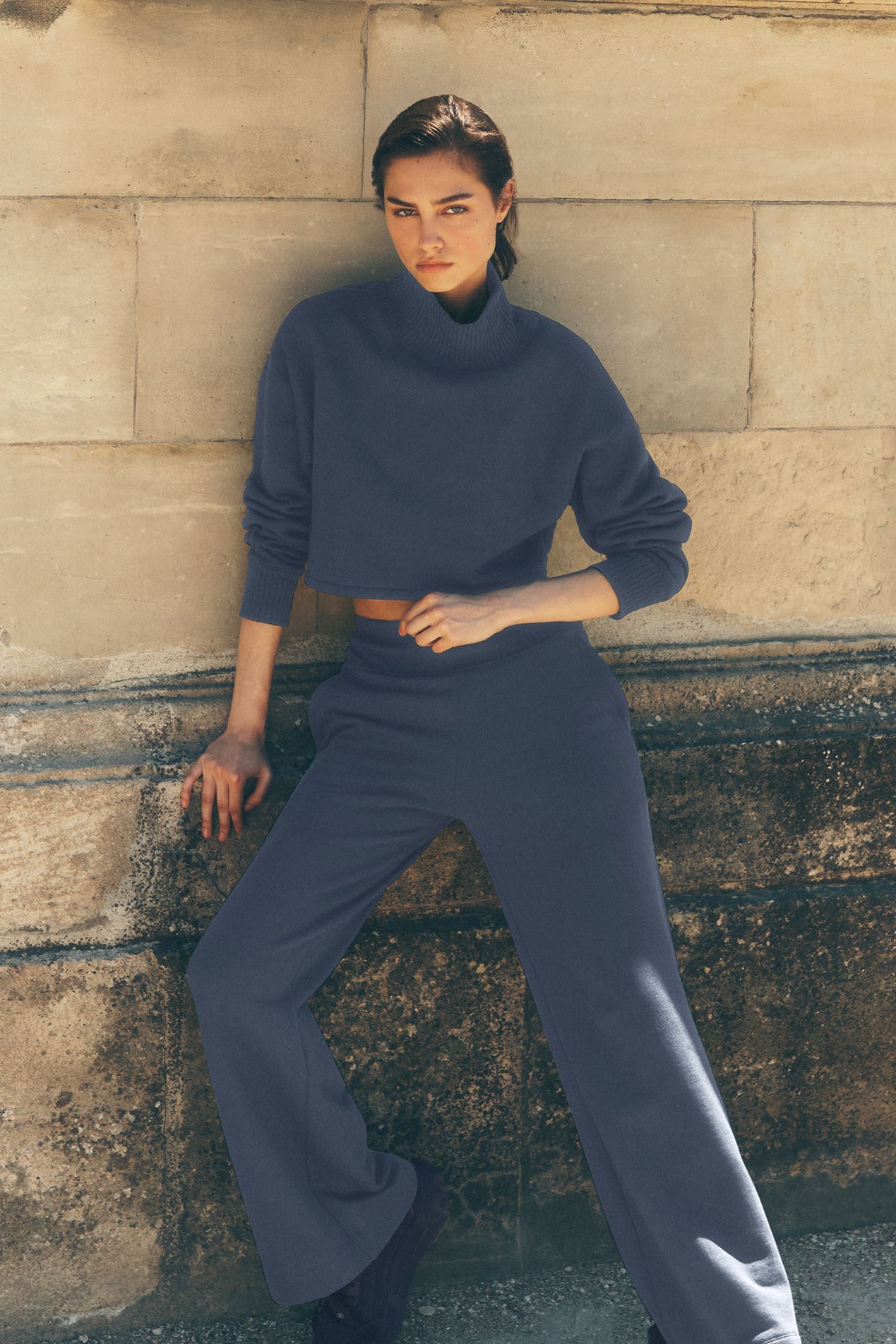 Serenity Wide Leg Sweatpant - Bluestone