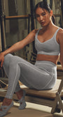Alosoft High-Waist Heart Throb Legging - Athletic Heather Grey/White