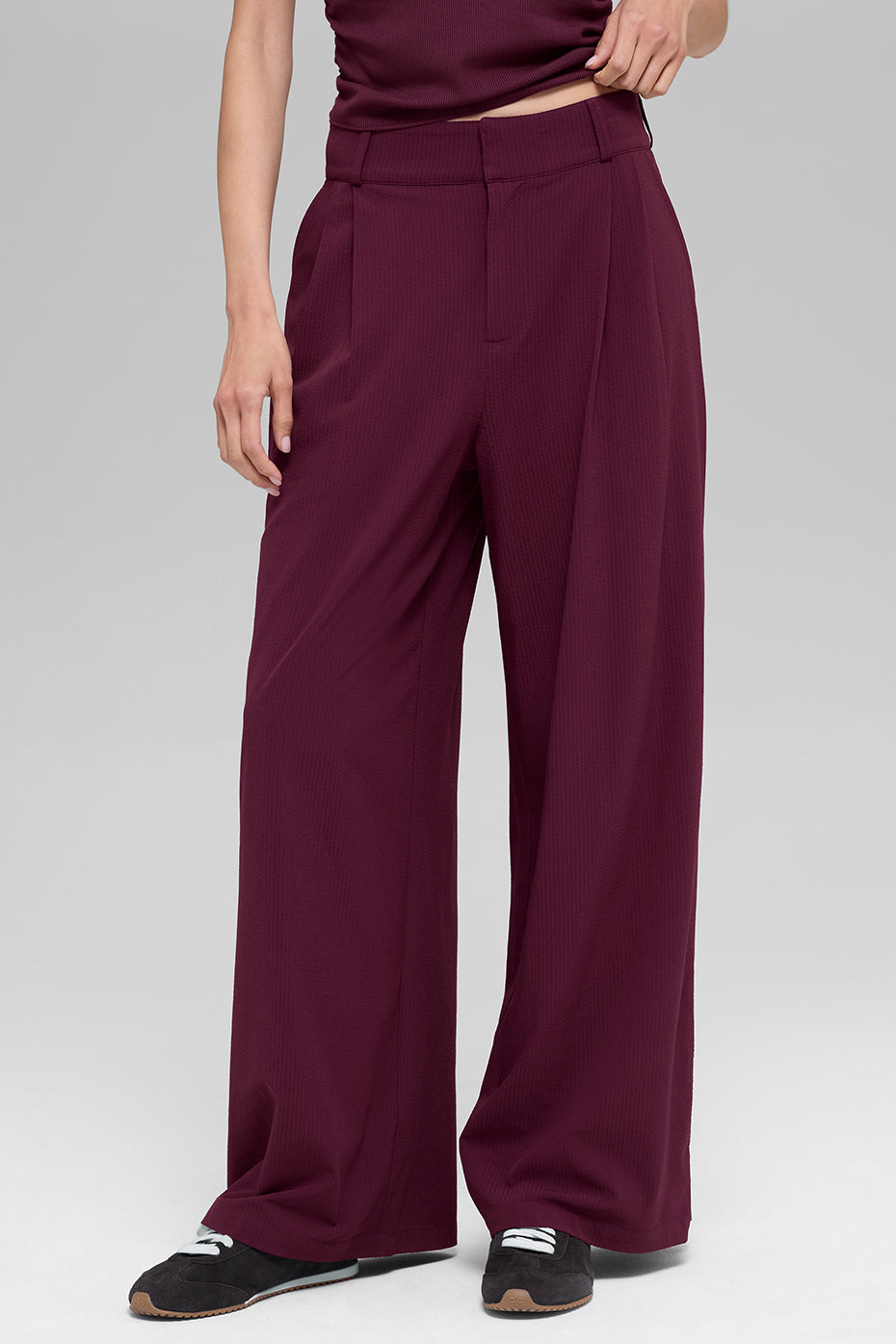 High-Waist Dreamscape Trouser (Regular) - Burgundy