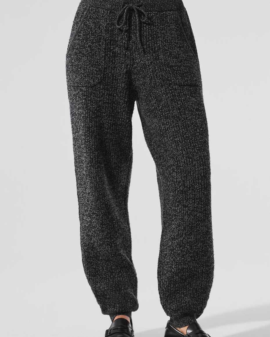 Marl Sweater Pant - Black Marl