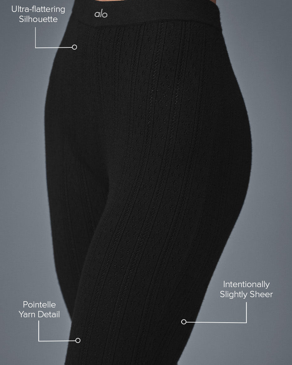 Pointelle Sweater High-Waist Be Mine Legging - Black